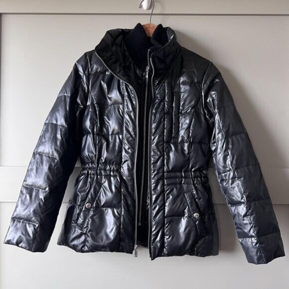 Michael Michael Kors Jacket Womens Petite Petite Black Puffer Quilted Down Coat - Picture 1 of 16